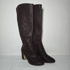 Bella Vita Brown Suede High Boots 8.5 Block Heel Elegant Polished